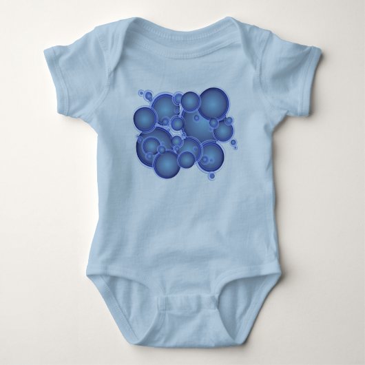 blaue Blasen Baby Strampler (Vorderseite)