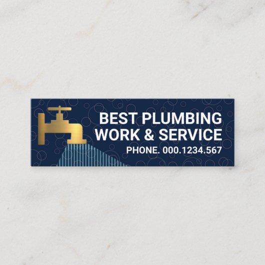 Blaue Blasen Blühen Stechend Gold Klempnerei Mini Visitenkarte (Vorderseite)