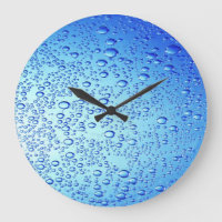 Blaue Blasen-Design für die runde Großuhr