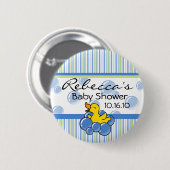 Blaue Blasen-Ducky Babyparty-Knöpfe Button (Vorne & Hinten)