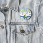 Blaue Blasen-Ducky Babyparty-Knöpfe Button (Beispiel)