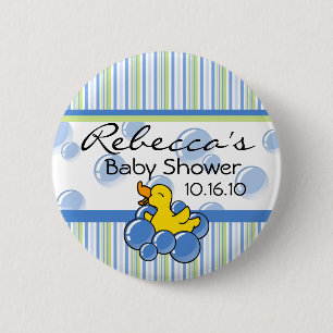 Blaue Blasen-Ducky Babyparty-Knöpfe Button