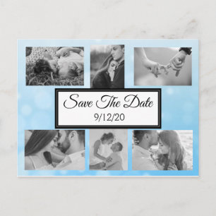 Blaue Blasen Foto Save the Date Postkarte