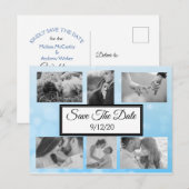Blaue Blasen Foto Save the Date Postkarte (Vorne/Hinten)