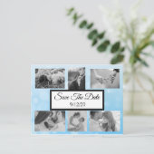 Blaue Blasen Foto Save the Date Postkarte (Stehend Vorderseite)