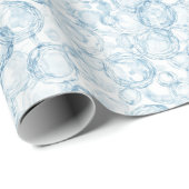 Blaue Blasen Geburtstag Geschenkpapier (Rolleneckpunkt)