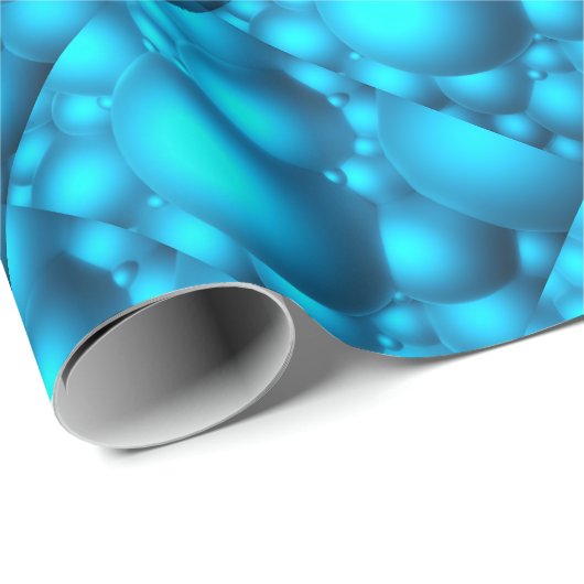 Blaue Blasen Geschenkpapier (Rolleneckpunkt)