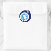 blaue Blasen Hillary Clinton 08. Runder Aufkleber (Tasche)