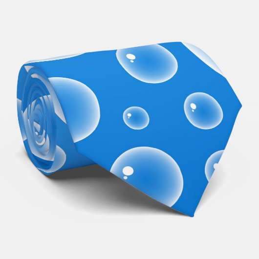 Blaue Blasen Krawatte (Gerollt)