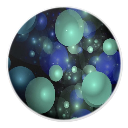 Blaue Blasen über schwarz Keramikknauf (Vorderseite)