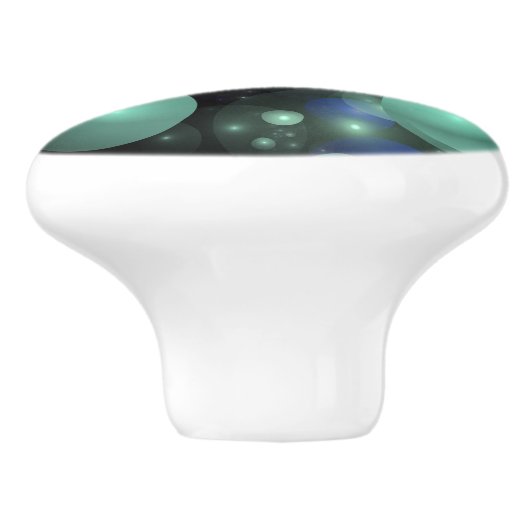 Blaue Blasen über schwarz Keramikknauf (Seitenansicht)