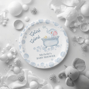 Blaue Blasenbad-Tier-Baby-Party Pappteller