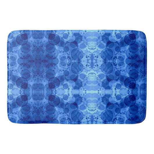 Blaue Blasenmuster-Decke Badematte (Vorderseite)