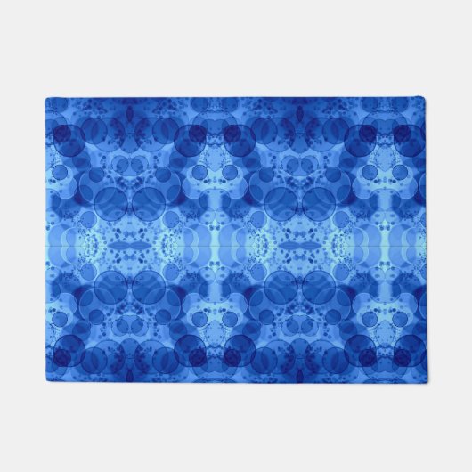 Blaue Blasenmuster-Decke Fußmatte (Vorderseite)