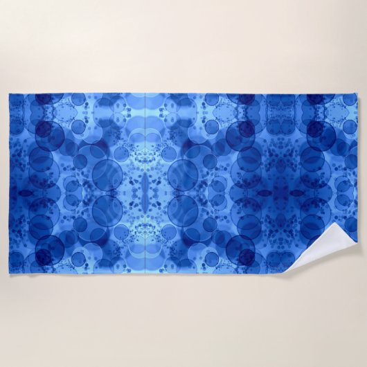 Blaue Blasenmuster-Decke Strandtuch (Vorderseite)