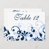 Blaue, blassblaue und weiße Hochzeitstische Postkarte (Vorne/Hinten)