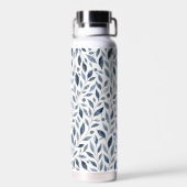 Blaue Blatt Personalisierte Wasserflasche Trinkflasche (Rückseite)