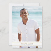 Blaue Blätter Beerdigung des Fotos des Lebens Einladung (Rückseite)