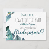 Blaue Blätter, die ich ohne dich nicht Krawatte ka Einladung (Vorderseite)