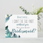 Blaue Blätter, die ich ohne dich nicht Krawatte ka Einladung (Stehend Vorderseite)