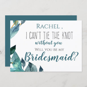 Blaue Blätter, die ich ohne dich nicht Krawatte ka Einladung