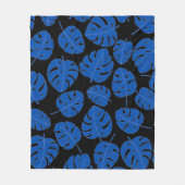 Blaue Blätter Fleecedecke (Vorderseite)