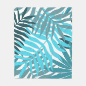 Blaue Blätter Fleecedecke (Vorderseite)