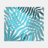 Blaue Blätter Fleecedecke (Vorderseite (Horizontal))