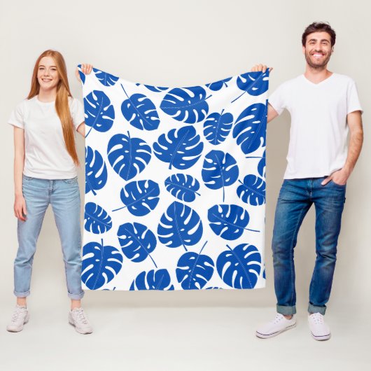 Blaue Blätter Fleecedecke (Beispiel)