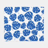 Blaue Blätter Fleecedecke (Vorderseite (Horizontal))