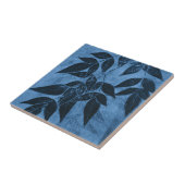 Blaue Blätter Fliese (Seite)
