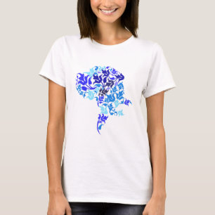 Blaue Blätter Great Dane T-Shirt
