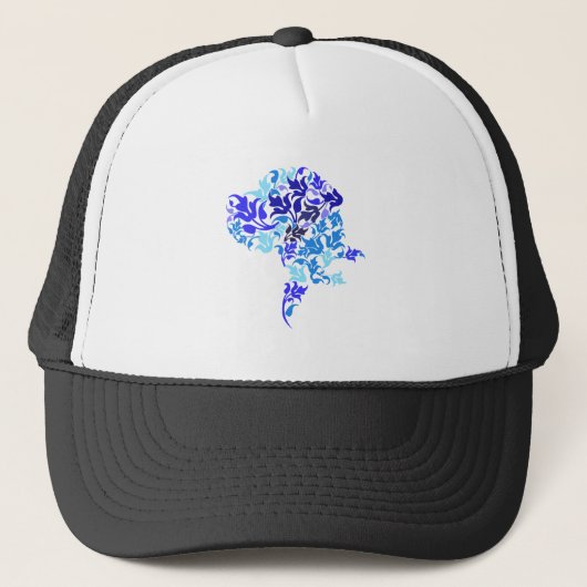 Blaue Blätter Great Dane Truckerkappe (Vorderseite)