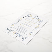 blaue Blätter Hochzeit Folieneinladung (Gedreht)