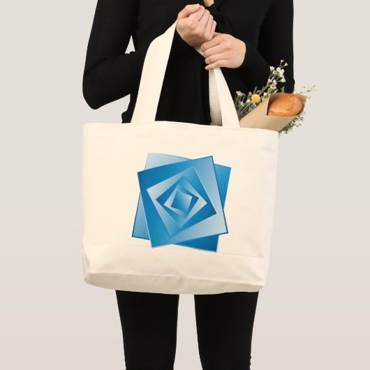 Blaue Blätter Jumbo Stoffbeutel (Vorderseite (Produkt))