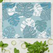 blaue Blätter Küchentuch (Gefaltet)