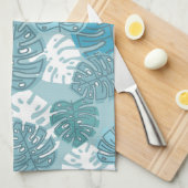 blaue Blätter Küchentuch (Viertel Falte)