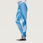 Blaue Blätter Leggings (Links)
