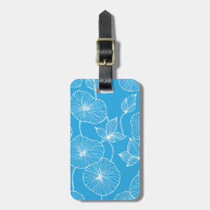 Blaue Blätter Lotus Blume Blossom Gepäckanhänger