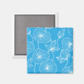 Blaue Blätter Lotus Blume Blossom Magnet (Vorderseite/Rückseite)