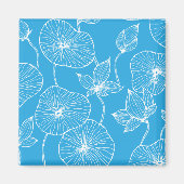 Blaue Blätter Lotus Blume Blossom Magnet (Vorne)