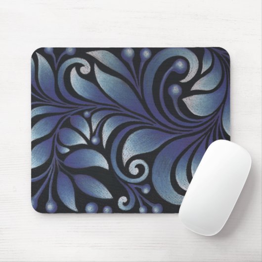 blaue Blätter Mousepad (Mit Mouse)