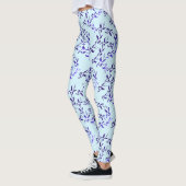 Blaue Blätter Muster Leggings (Links)