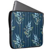 Blaue Blätter Nahtlose Wrap Hintergrund Laptopschutzhülle (Vorne Rechts)