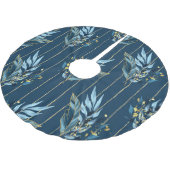 Blaue Blätter Nahtlose Wrap Hintergrund Polyester Weihnachtsbaumdecke (Schrägansicht)