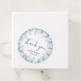 Blaue Blätter personalisierter Hochzeitkreis Gunst Geschenkanhänger