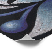 blaue Blätter Poster (Ecke)