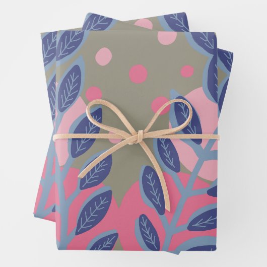 Blaue Blätter rosa Punkte (Beispiel)