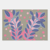 Blaue Blätter rosa Punkte (Vorderseite)