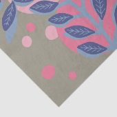 Blaue Blätter rosa Punkte Seidenpapier (Detail)